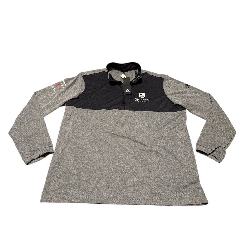 Wells Fargo Championship Adidas Lightweight Golf 1/2 Zip Pullover A280 Gray XL